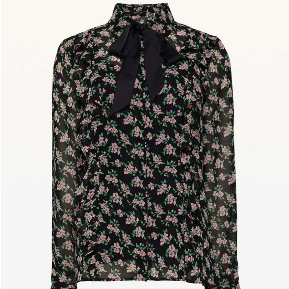 Juicy couture Ditsy Falling Azalea Tie Front Top